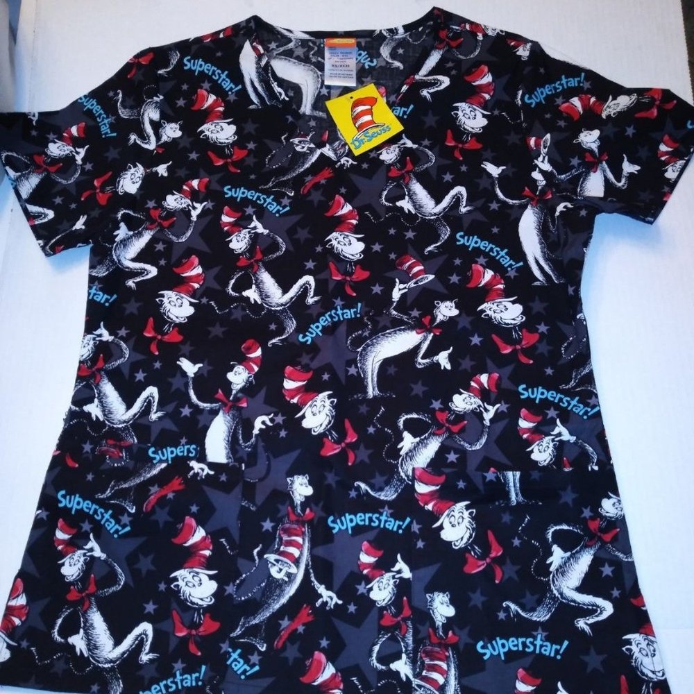 Dr Seuss Scrub Top